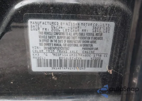 2016 Nissan Sentra S z USA, uszkodzony, nr VIN 3N1AB7APXGY297042